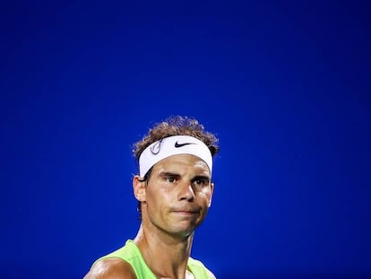 Rafa Nadal, durante un entrenamiento en el torneo de Acapulco.