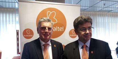 El presidente de Euskaltel; Xabier Iturbe, y el CEO, José Miguel García.