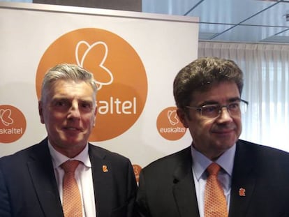 El presidente de Euskaltel; Xabier Iturbe, y el CEO, José Miguel García.