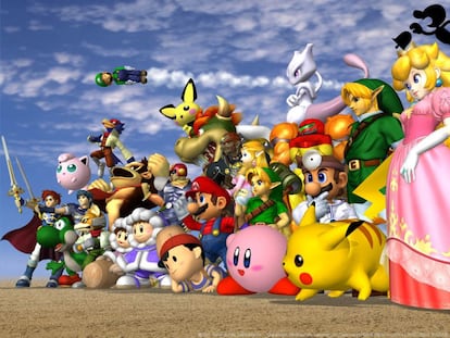 Foto de familia de personajes de Nintendo.