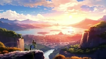 An image from 'Qianqiu Shisong,' the first animated series created by AI tools and launched by China Media Group (CMG), cited in the CISAC report.