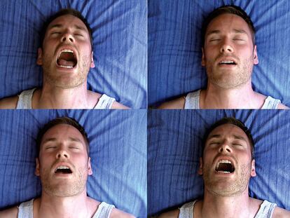 Caras anónimas que expresan el orgasmo