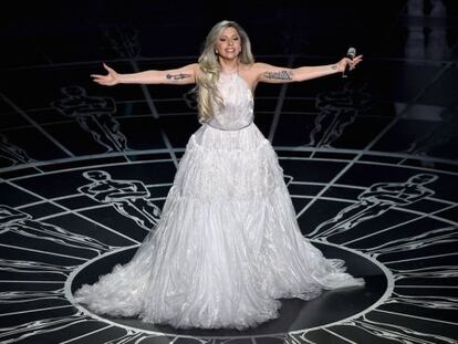 Lady Gaga, durante su actuación en los Oscar.