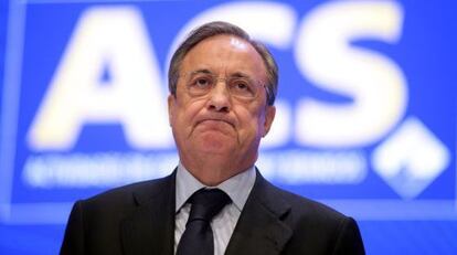 Florentino Pérez, en una junta de accionistas.