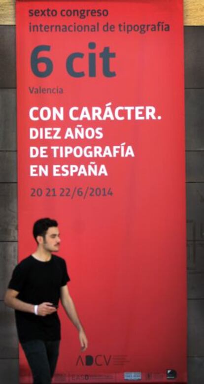 Cartell del sisé Congrés Internacional de Tipografia celebrat a València.