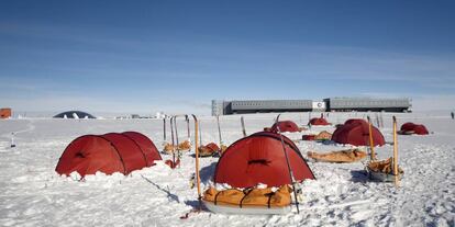 Vista de la base Amundsen-Scott, en la Antártida.