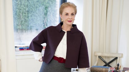 Carolina Herrera en su estudio, recientemente.