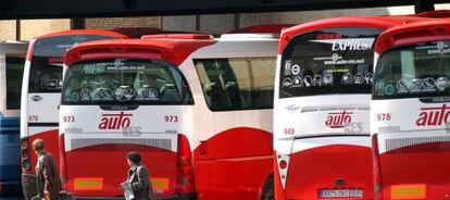 Autobuses en la estaci&oacute;n de Valencia. 