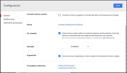 Limpiar datos de las apps en Google Drive.