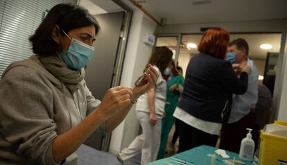 Vacunacions la setmana passada a l'Hospital Vall d'Hebron de Barcelona.