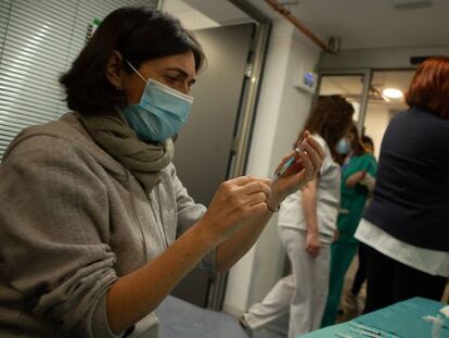 Vacunacions la setmana passada a l'Hospital Vall d'Hebron de Barcelona.
