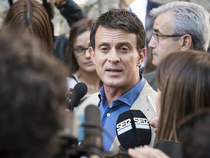Manuel Valls el pasado 26 de mayo en el Colegio Sant Miquel del Eixample.