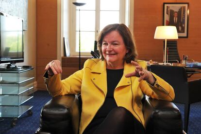 Nathalie Loiseau, ministra de asunto europeo, en su despacho del ministerio, en el quai d'Orsay.