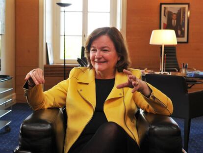 Nathalie Loiseau, ministra de asunto europeo, en su despacho del ministerio, en el quai d'Orsay.