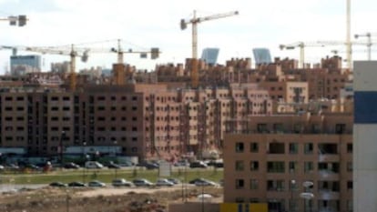 Promoción de viviendas en construcción en Madrid