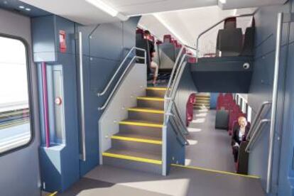 Recreación del interior del tren de Stadler para Cercanías.