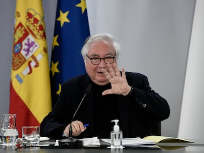 El ministro de Universidades, Manuel Castells, en La Moncloa el pasado mayo.