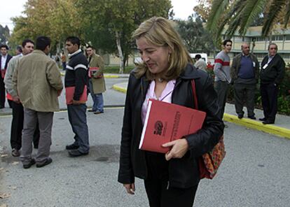 Concha Caballero, ayer, tras anunciar su retirada de la candidatura a la Junta.