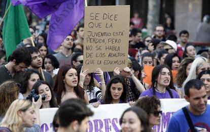 Manifestaci&oacute;n de estudiantes en Valencia. 