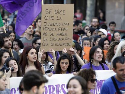 Manifestaci&oacute;n de estudiantes en Valencia. 