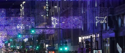 Las luces de Navidad en Gran Vía.