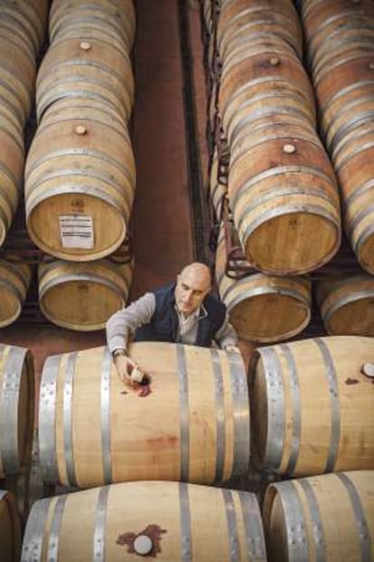 La sala de barricas de Bodegas Paiva, en Almendralejo. 