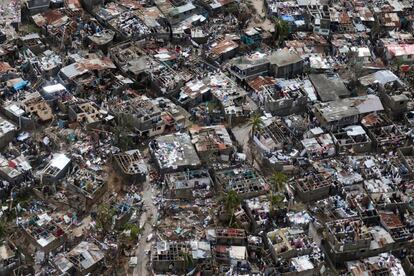 Imagen de la ciudad de Jeremie, en Haiti, tras el paso de Matthew.
