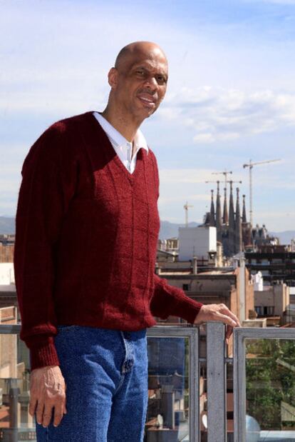 Kareem Abdul-Jabbar, el lunes en Barcelona.