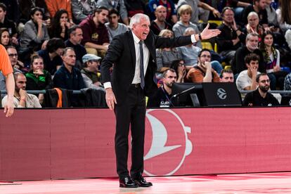 Obradovic, el martes durante el Partizán-Barcelona en el Palau Blaugrana.