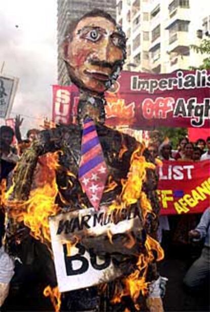 Manifestación contra Estados Unidos en Calcuta.