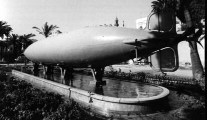 El submarino original de Isaac Peral expuesto en Cartagena.