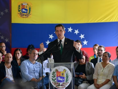 Juan Guaidó, durante una conferencia de prensa en Caracas.