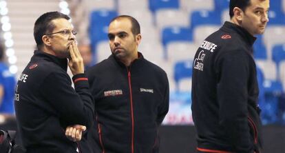 El entrenador del Herbalife Gran Canaria Pedro Mart&iacute;nez en M&aacute;laga.