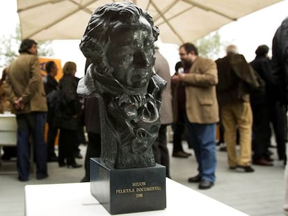 Estatuilla del premio Goya.