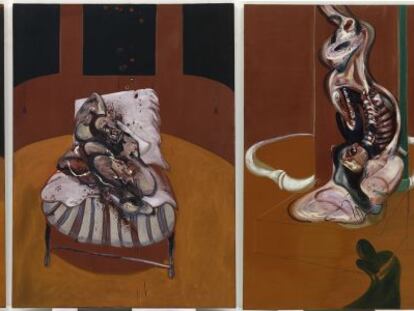 &#039;Tres estudios para una crucifixi&oacute;n&#039; (1962), tr&iacute;ptico del pintor Francis Bacon y expuesta desde hoy en el Museo Guggenheim de Bilbao.