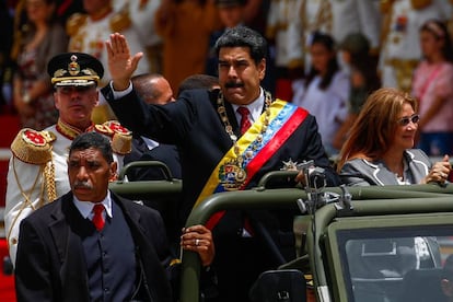 Nicolás Maduro, el pasado 5 de julio en el desfile de conmemoración de 207 años de independencia. 