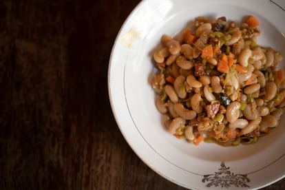 Un plato de judías del restaurante Semproniana, situado en la calle Rosselló. 