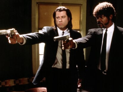 John Travolta y Samuel L. Jackson en una de las míticas escenas de 'Pulp Fiction'.