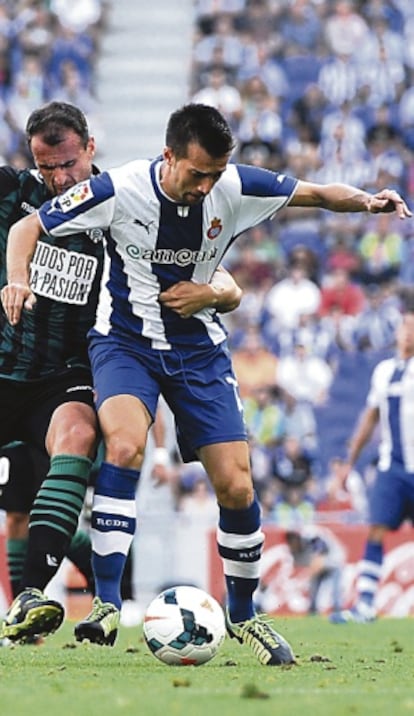 Lanzarote, durante un partido con el Espanyol.