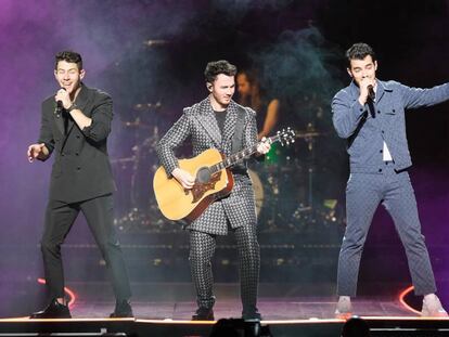 Jonas Brothers en un concierto la pasada semana en Glasgow.