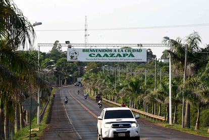 Entrada a la ciudad de Caazapá.