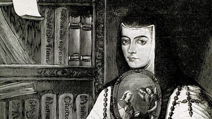 Sor Juana Inés de la Cruz en un grabado.