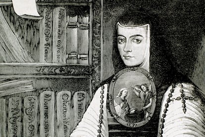 Sor Juana Ins de la Cruz en un grabado.