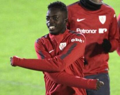 Iñaki Williams, durante el entrenamiento