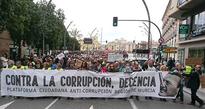 Manifestación contra la corrupción en Murcia.