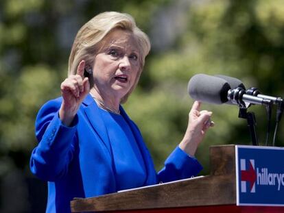 Hillary Clinton, en el discurso de este s&aacute;bado.