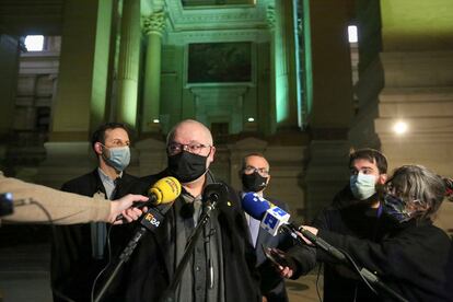 El exconsejero Lluis Puig tras la audiencia celebrada ante el Tribunal de Apelación de Bruselas.