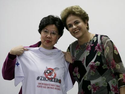 Dilma Rousseff com a diretora da OMS, Margaret Chan.