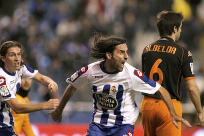 Juan Rodríguez, tras marcar el gol el empate