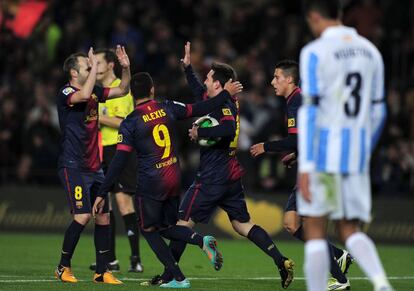 Messi celebra el 1 a 1.